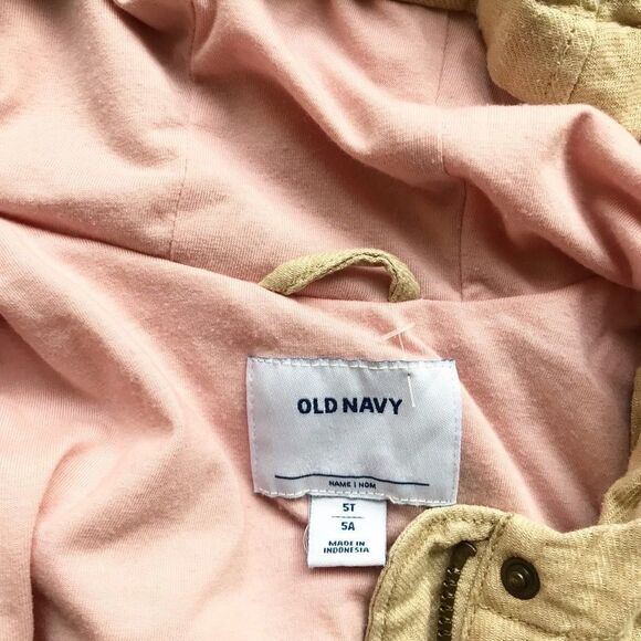 Old Navy khaki hooded safari jacket VGUC 5T - Picture 5 of 6